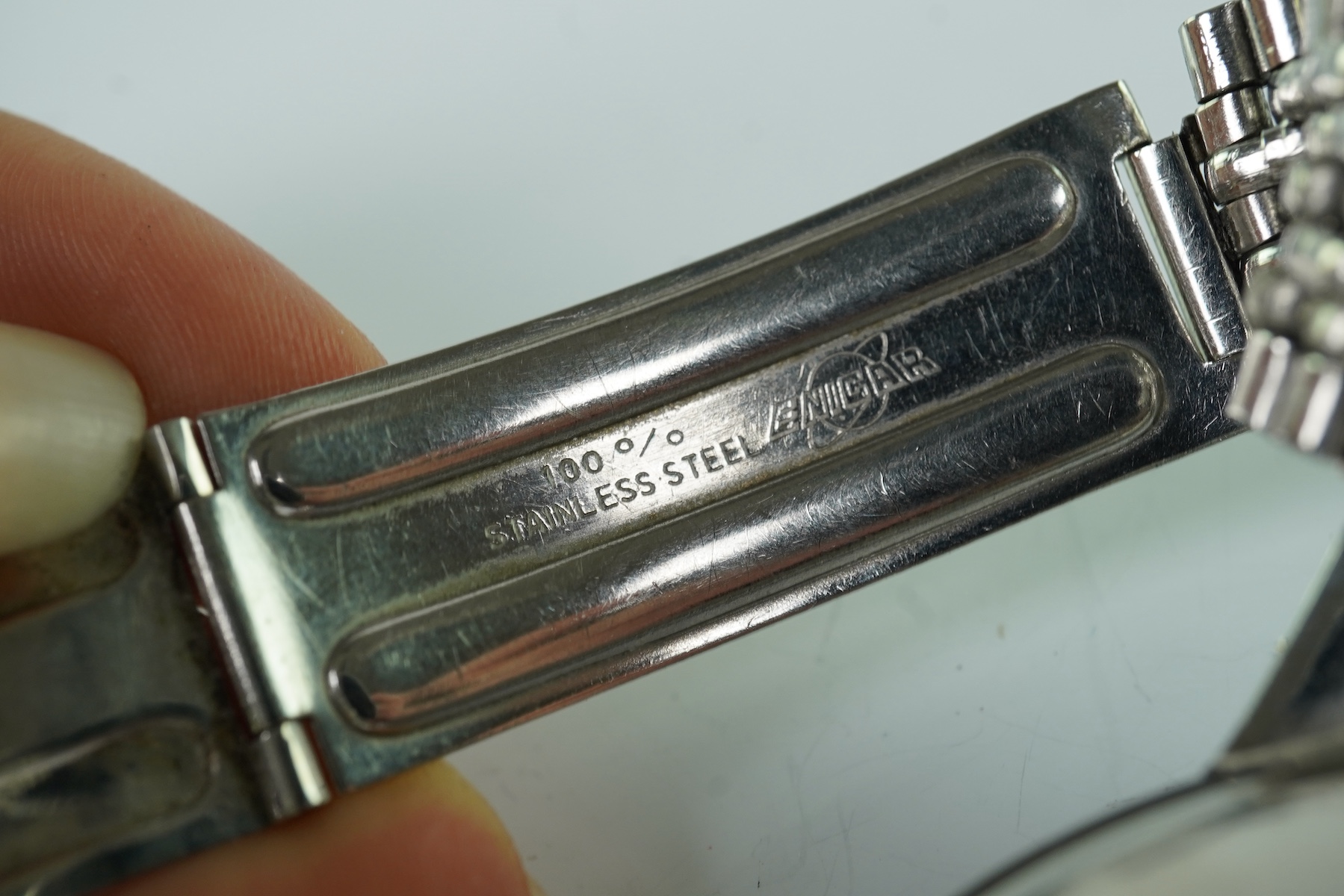 A gentleman's1960's/1970's stainless steel Enicar Sherpa Guide automatic pilot's wrist watch